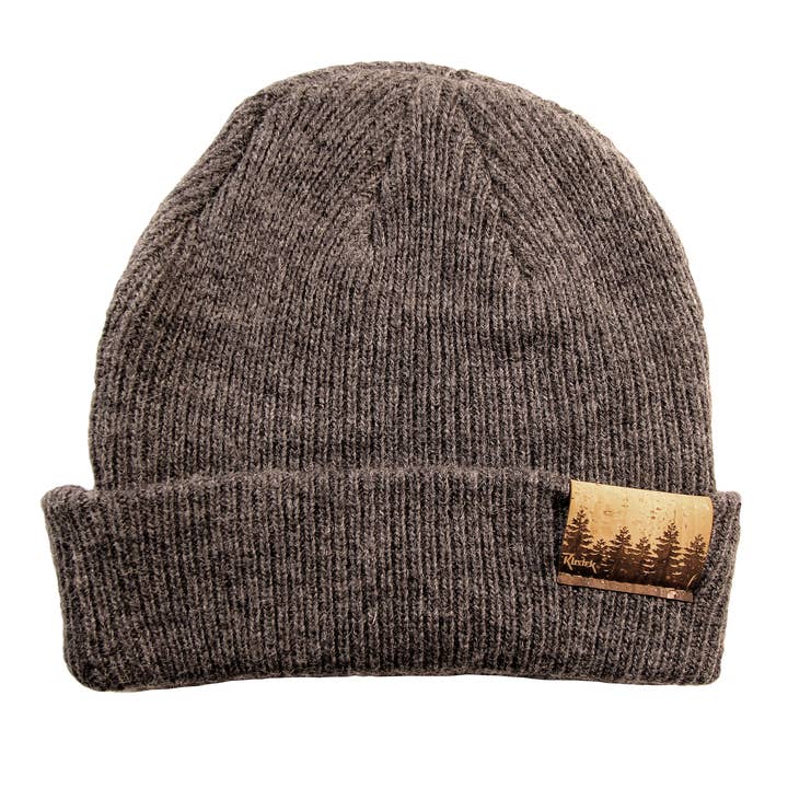 Rustek Collective - Wholesale Beanie - Unisex - Treeline 100% Merino Wool Beanie w/ Cork Leather Tag
