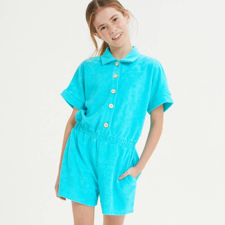 Loop Terry Romper med Knap med krave for engroshandel hos Good Girl