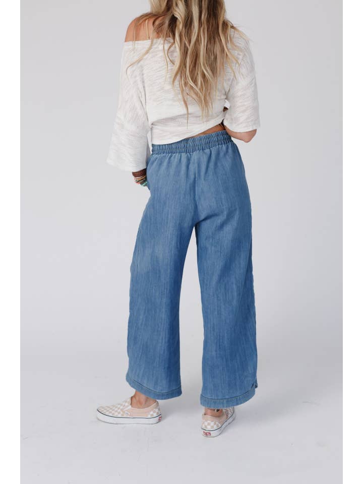 Three Bird Nest - Wholesale Pants - Women's - So Comfy Wide Leg Cropped Pant - Denim6