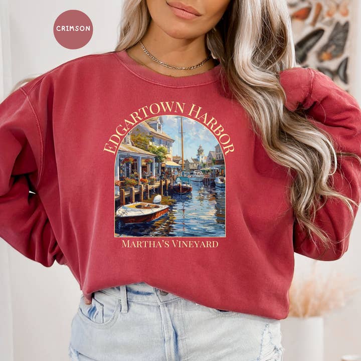Martha's Vineyard Edgartown Harbor Comfort Colors® Sweatshirt for wholesale by CindyL Boutique
