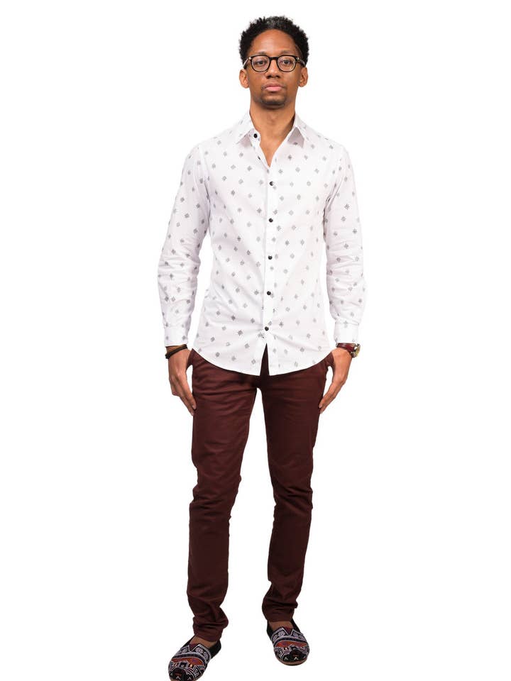 Fitted Button Up in 3D Stars for wholesale by Symbology