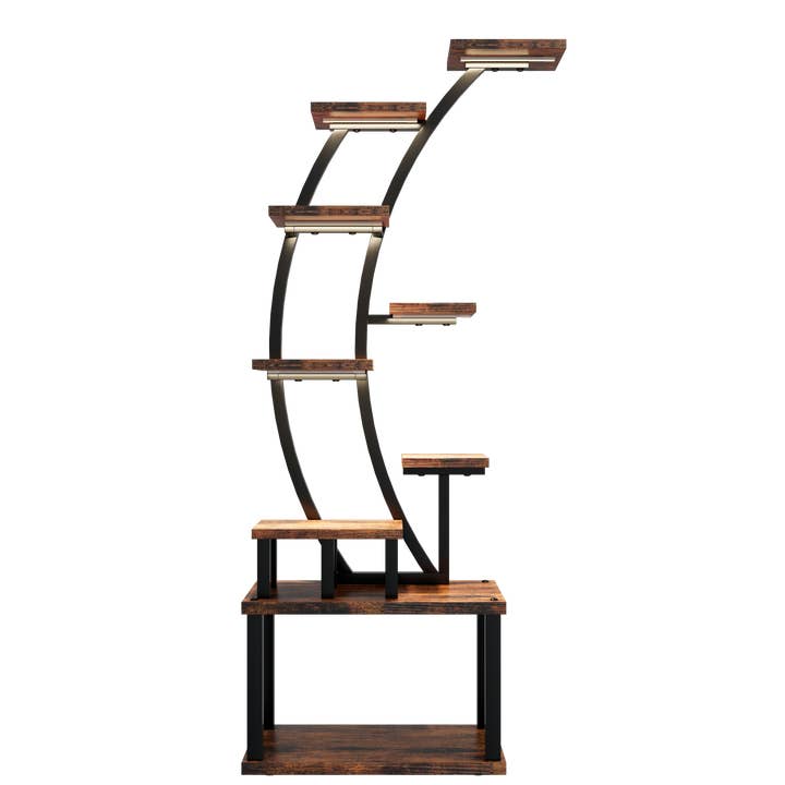 39F Inc. – Großhandel Blumentopfständer – Pflanzenständer innen 8/9/10-stufig mit 5 Pflanzenlampen15