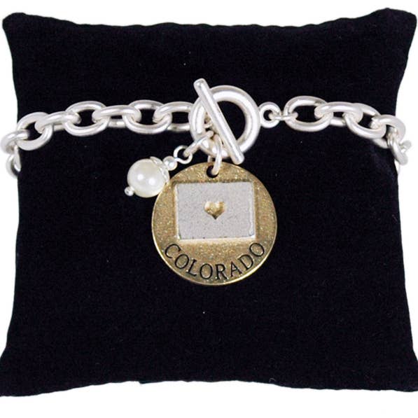 Bracelet Colorado Toggle Pearl Disc pour la vente par Jenkins Enterprises