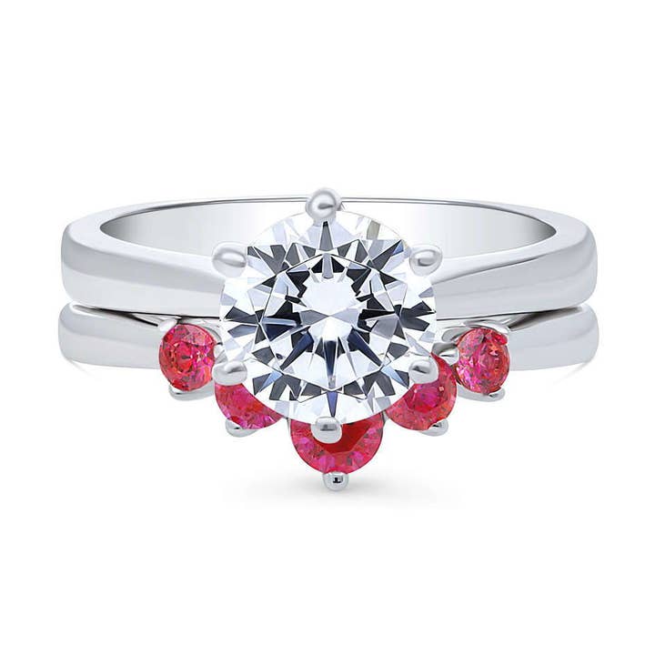 BERRICLE Solitaire 5-Steens Wensbeen 2ct Verlovingsring Set voor wholesale door BERRICLE