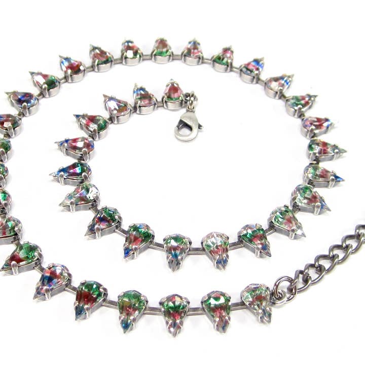 Turmalin Glas Strass Choker Mit Grünen Kristallen für den Großhandel von SoHo Schmuckmanufaktur