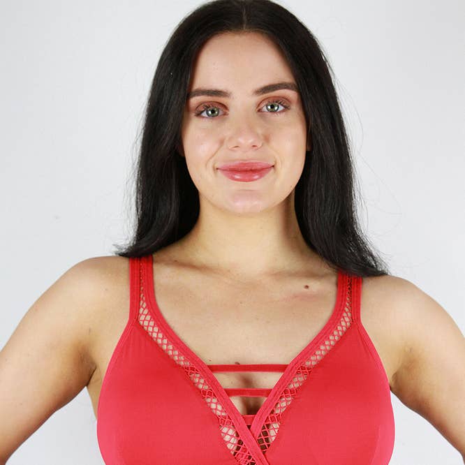 Felix Open Mesh Bralette - Red for wholesale by Rarr Designs