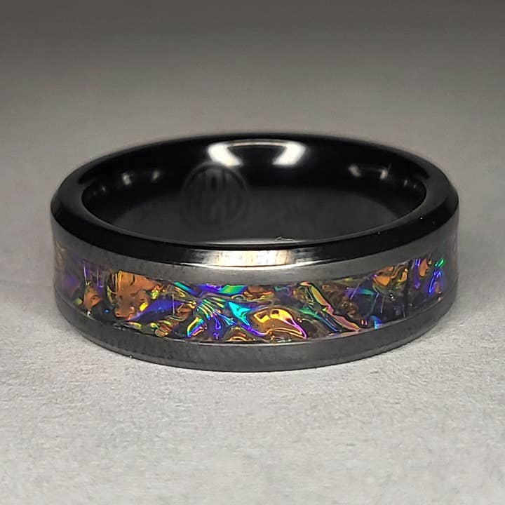 Black Ceramic Band, Dichrolam for wholesale by Natural Evolution Design