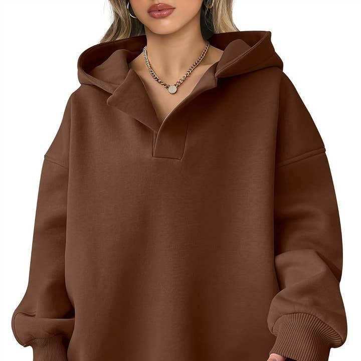Kvinders efterårs- og vinterhættetrøje i løs pasform for engroshandel hos Masyal