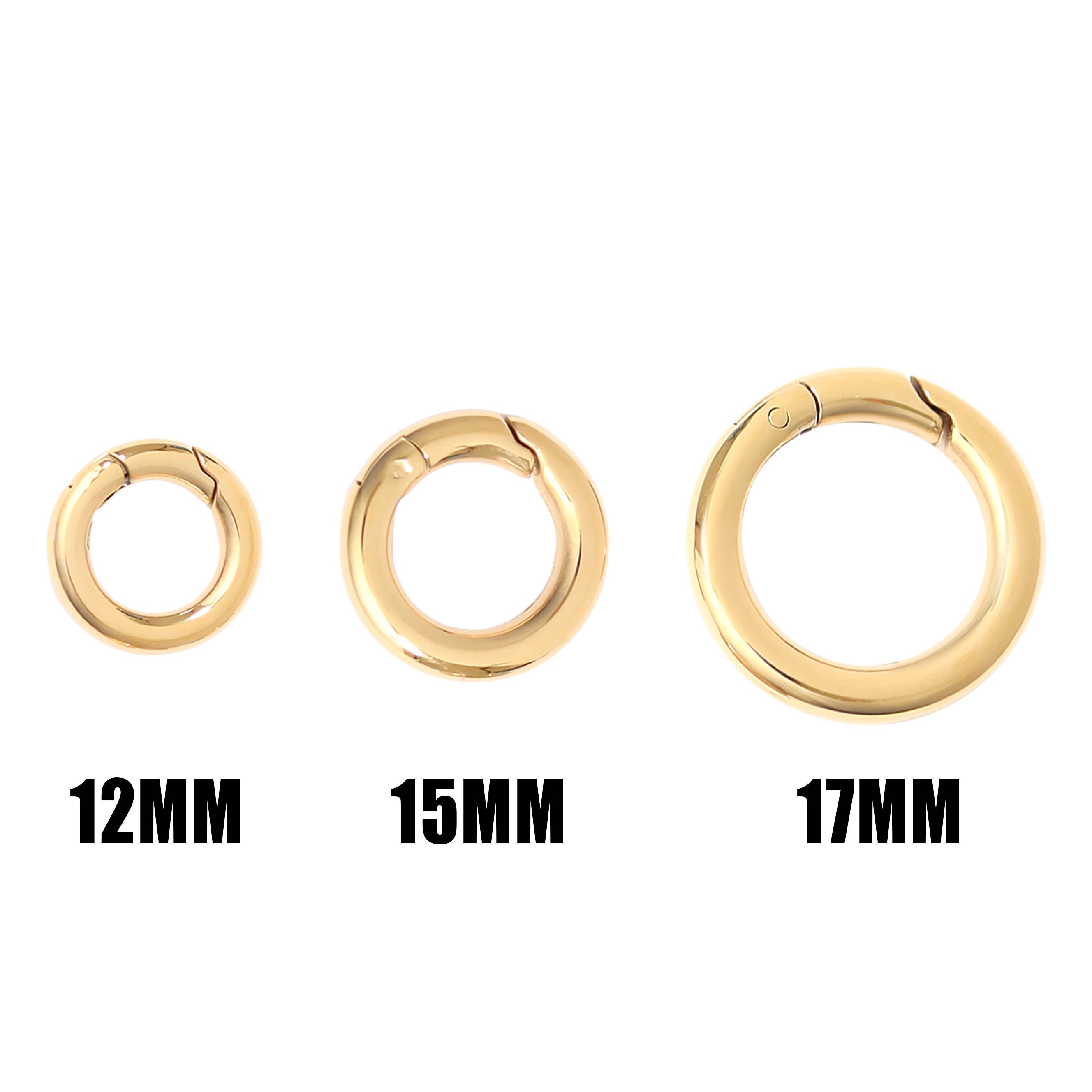 WJW – Engroshandel Spænde – 18K guld PVD mini cirkel karabinhage charm holder lås0