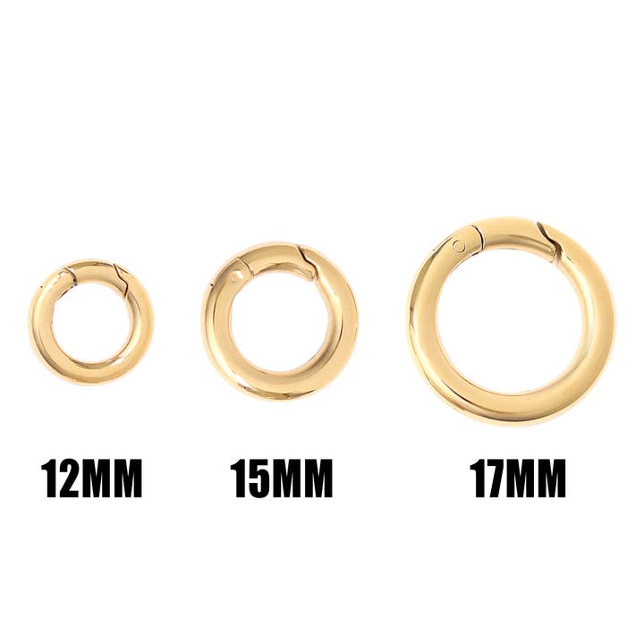 WJW - Wholesale Clasp - 18K Gold PVD Mini Circle Carabiner Charm Holder Clasp0