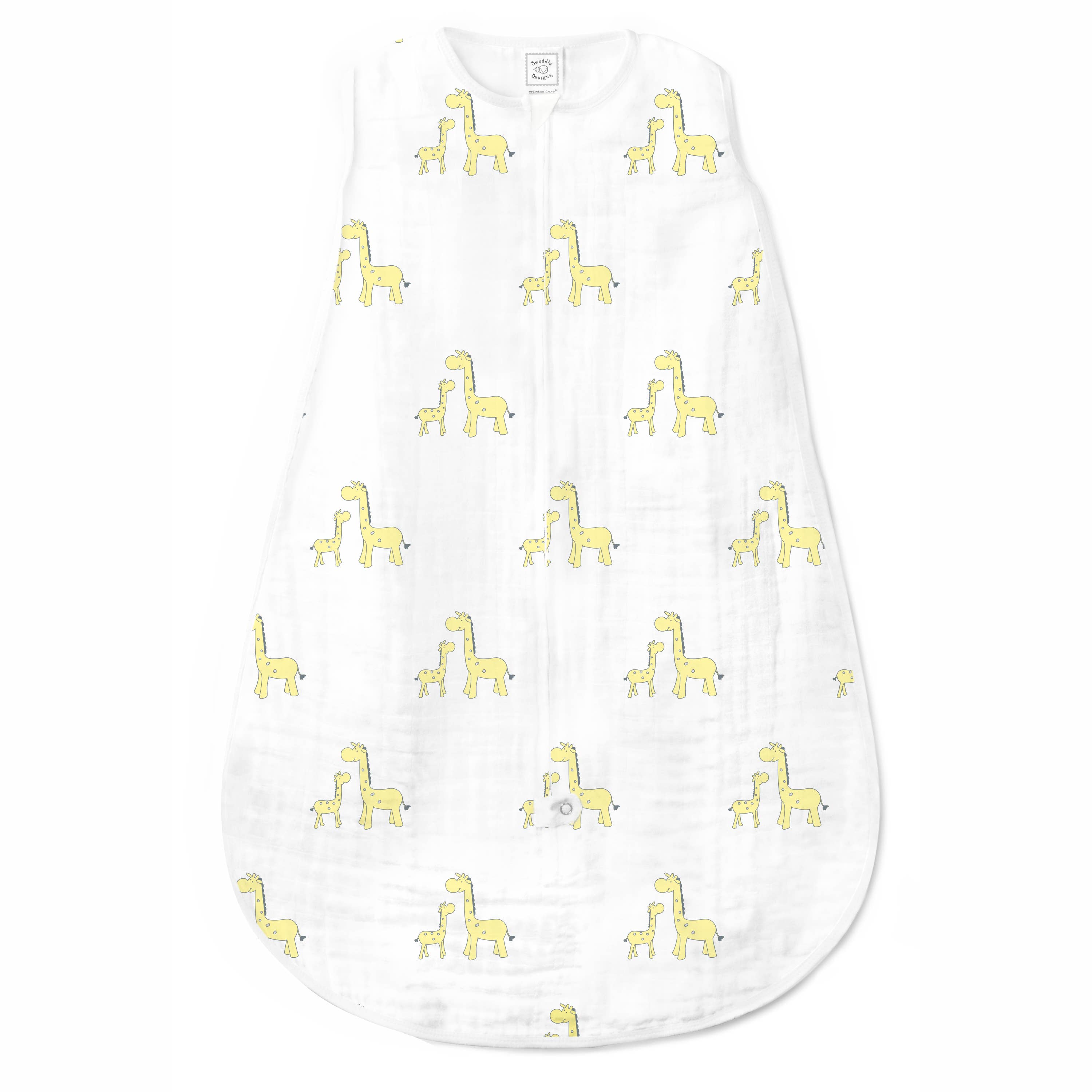 SwaddleDesigns - Wholesale Sleepsack - Baby - Muslin zzZipMe Sack, 2-Way Zip, Mama & Baby Giraffe, Yellow0