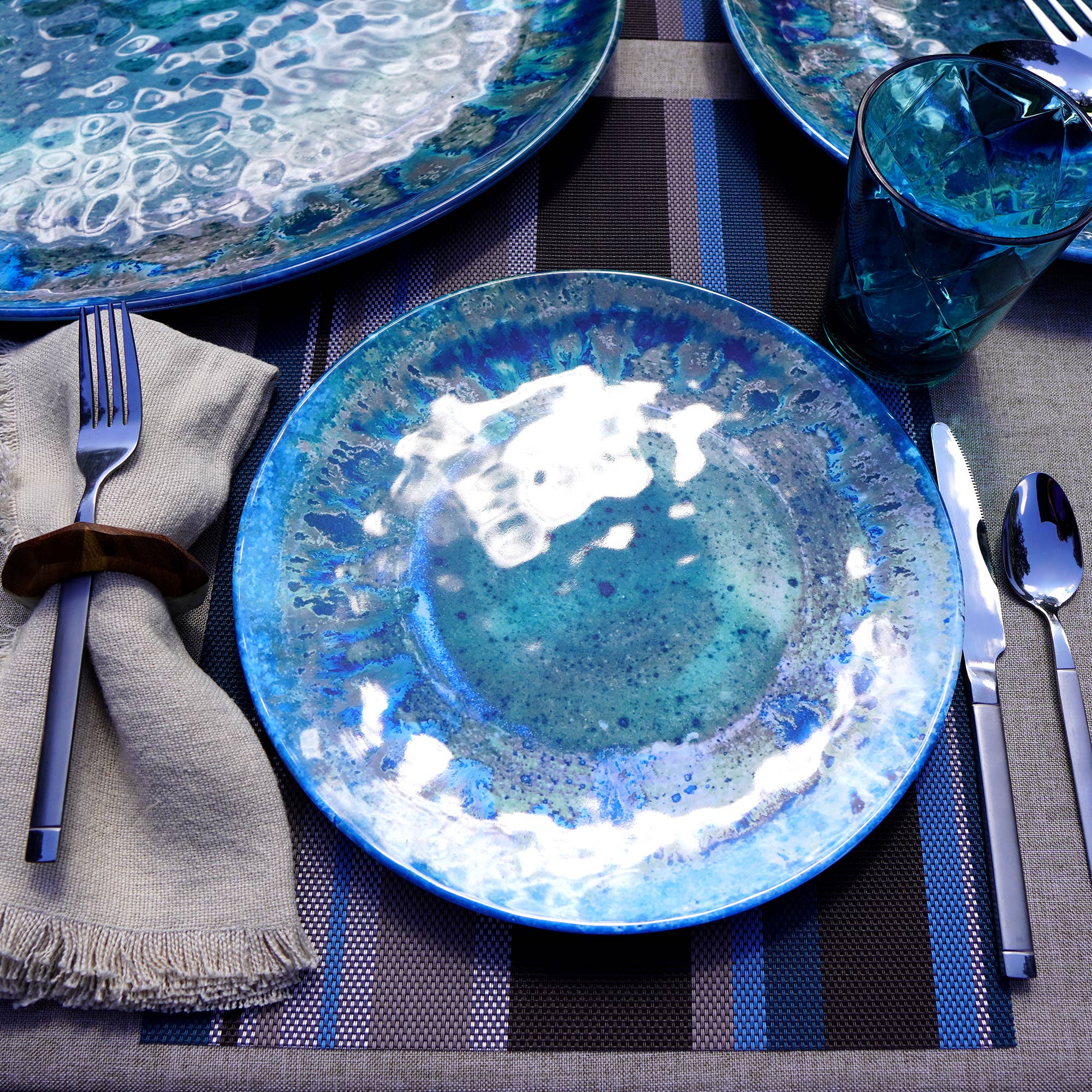 Certified International - Wholesale Dinner Plate - Radiance Teal Melamine Dinner Plate 11 in2