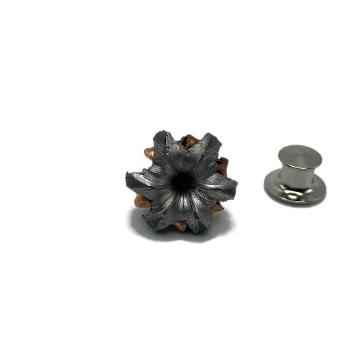 Vermont Cut Coins & 2nd Shot Round - Wholesale Lapel Pin/Button - Bullet Flower Ballistic Pin