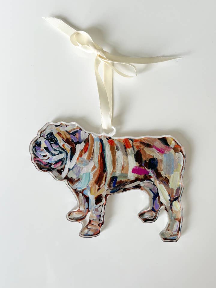 Bulldog Abstract Ornament WHOLESALE for wholesale by Chelsea McShane Art