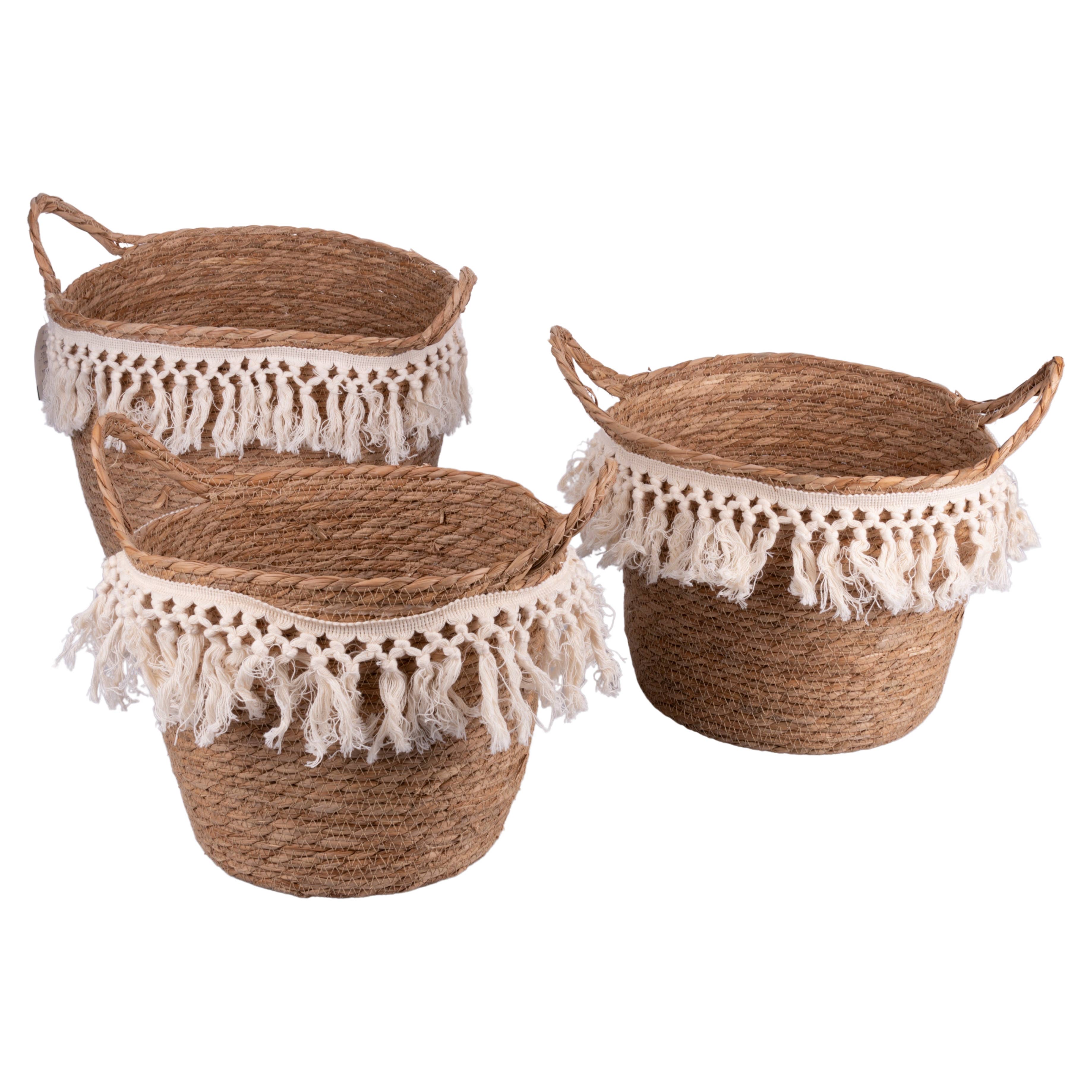VdE Tivoli 1996 - Wholesale Basket - SET OF 3 WHITE BASKETS/WEAVES