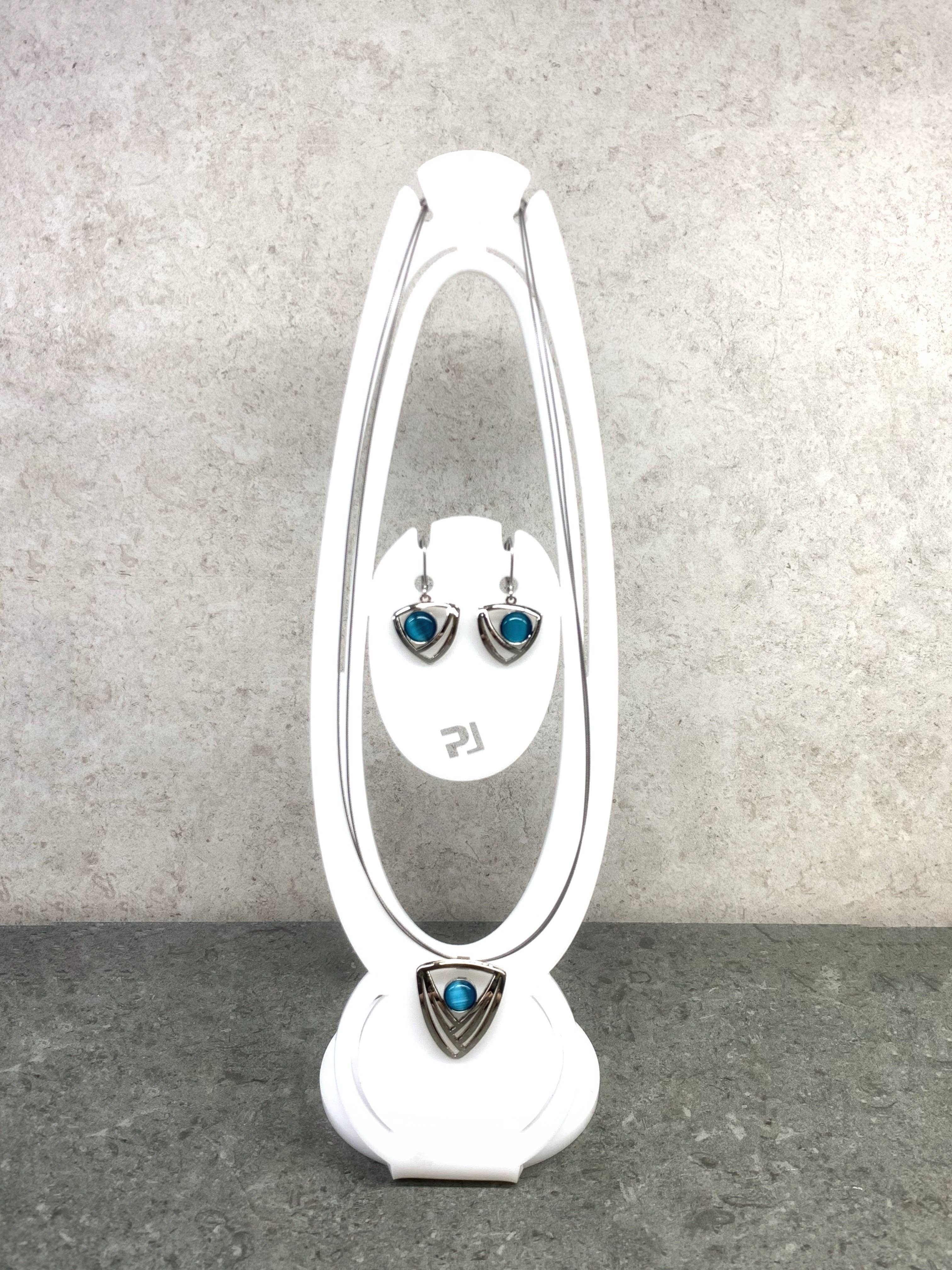 Christophe Poly / Crono Design – wholesale Jewellery set – SETS (KY) - Small Pendant WireNeck(K) 19" & LeverEar(X) Sets19