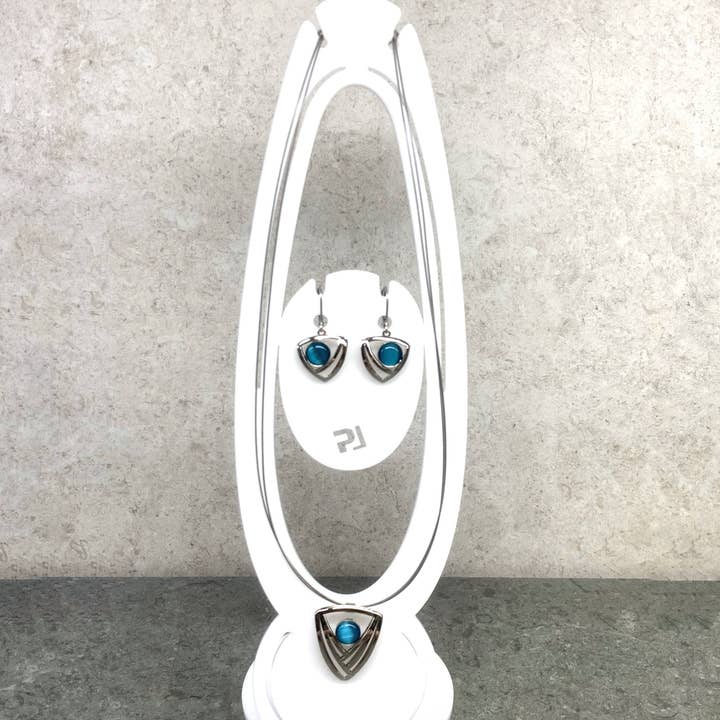 Christophe Poly / Crono Design – wholesale Jewellery set – SETS (KY) - Small Pendant WireNeck(K) 19" & LeverEar(X) Sets19