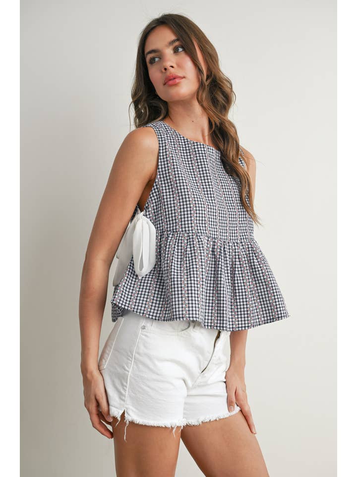 BUTTERMELON - Wholesale Blouse - Women's - Sky Meadow Peplum Top - BMT775026