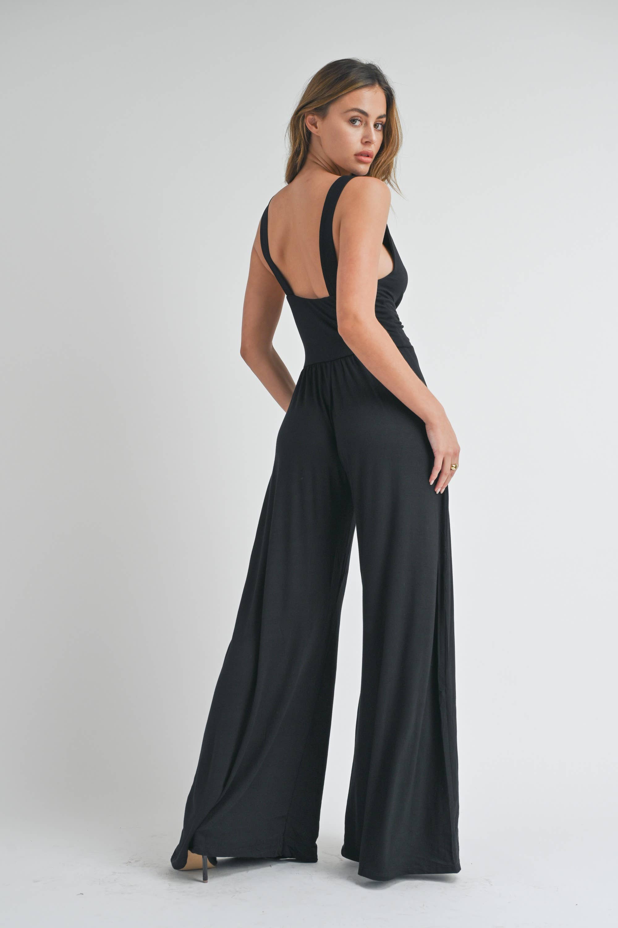 Peace Love Line - Wholesale Jumpsuit - Women's - PL1811 - JERSEY SOLID WIDE LEG JUMPSUIT5