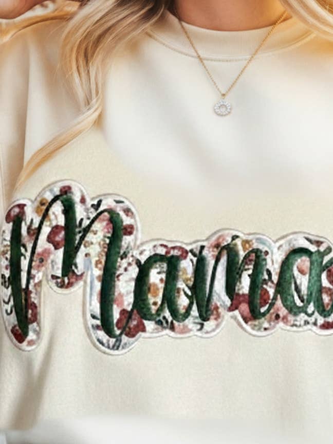 Mama Sweatshirt - Floral Embroidered Mother's Day Sweatshirt for wholesale by SHY Designs, LLC