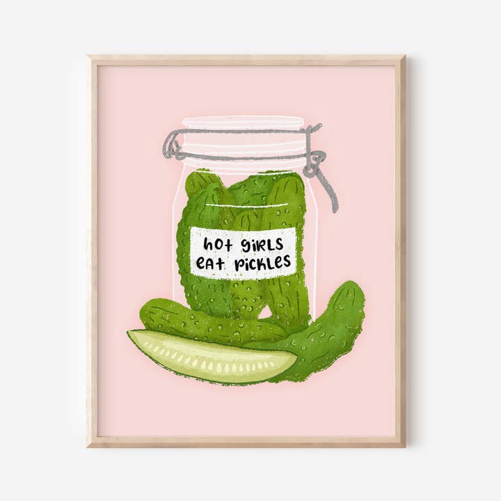 Stampa d'Arte Ragazze Sexy Mangiano Sottaceti per la vendita all'ingrosso da parte di Paper Bunny Press