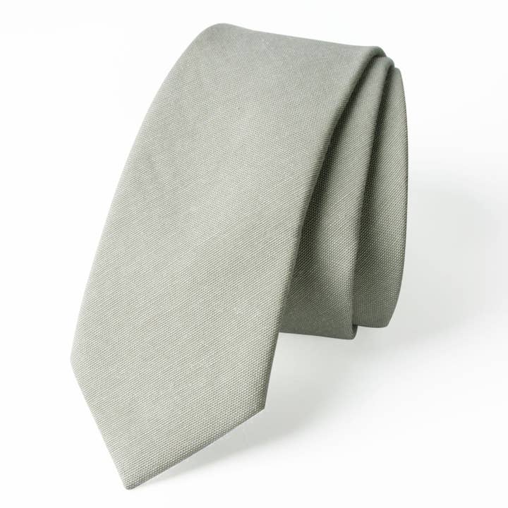 Men's Solid Color Chambray Cotton Skinny Tie (STYLE:1200) for wholesale by Spring Notion