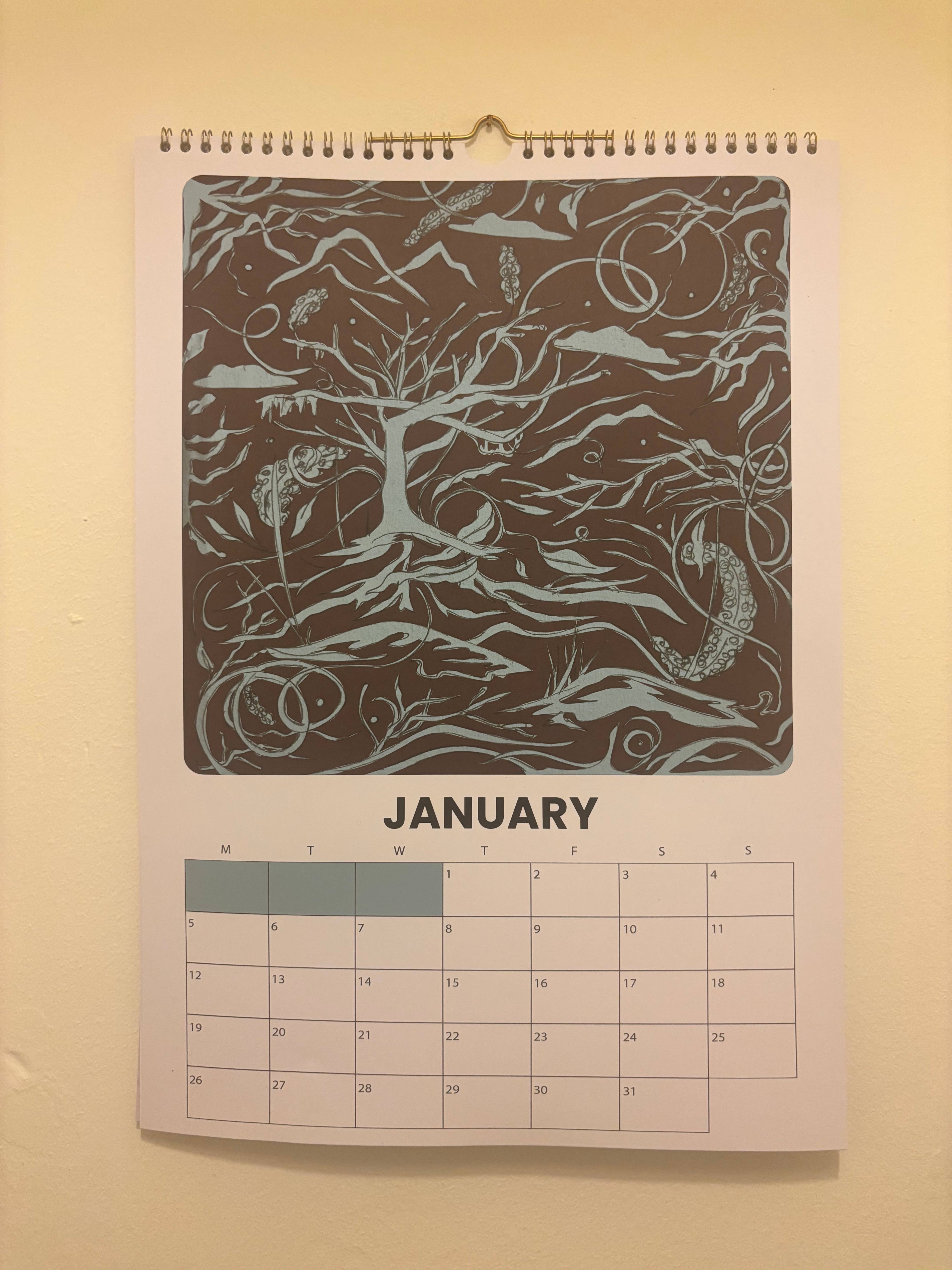 Tomekah George - Wholesale Calendar - Large 2026 Calendar, Flowers Wall Calendar - A34