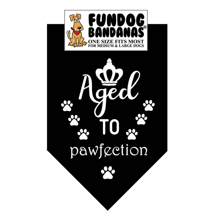 Assorted Colors 5 Pack - Aged to Pawfection Dog Bandanas for wholesale on Faire2