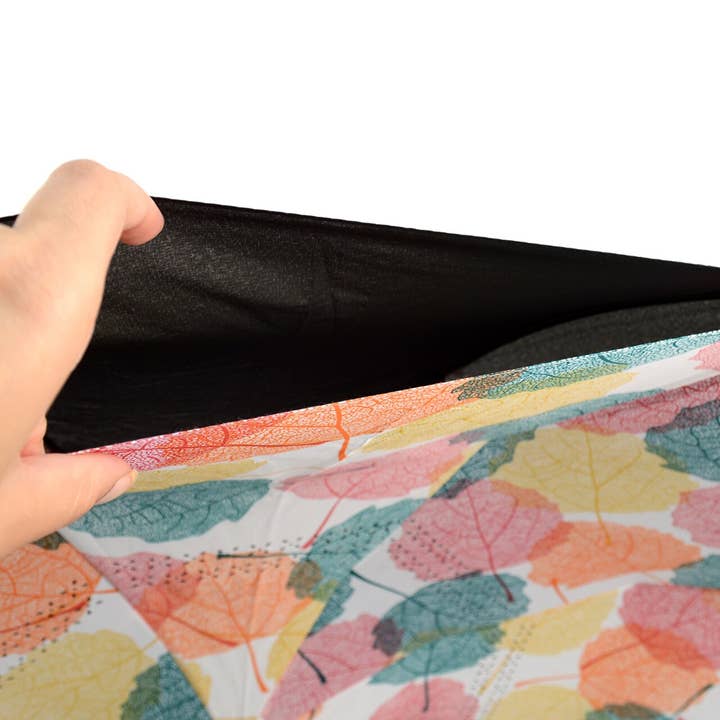 Selini New York - Wholesale Umbrella - Women's - Multi Color Leaves Double Layer Inverted Umbrella