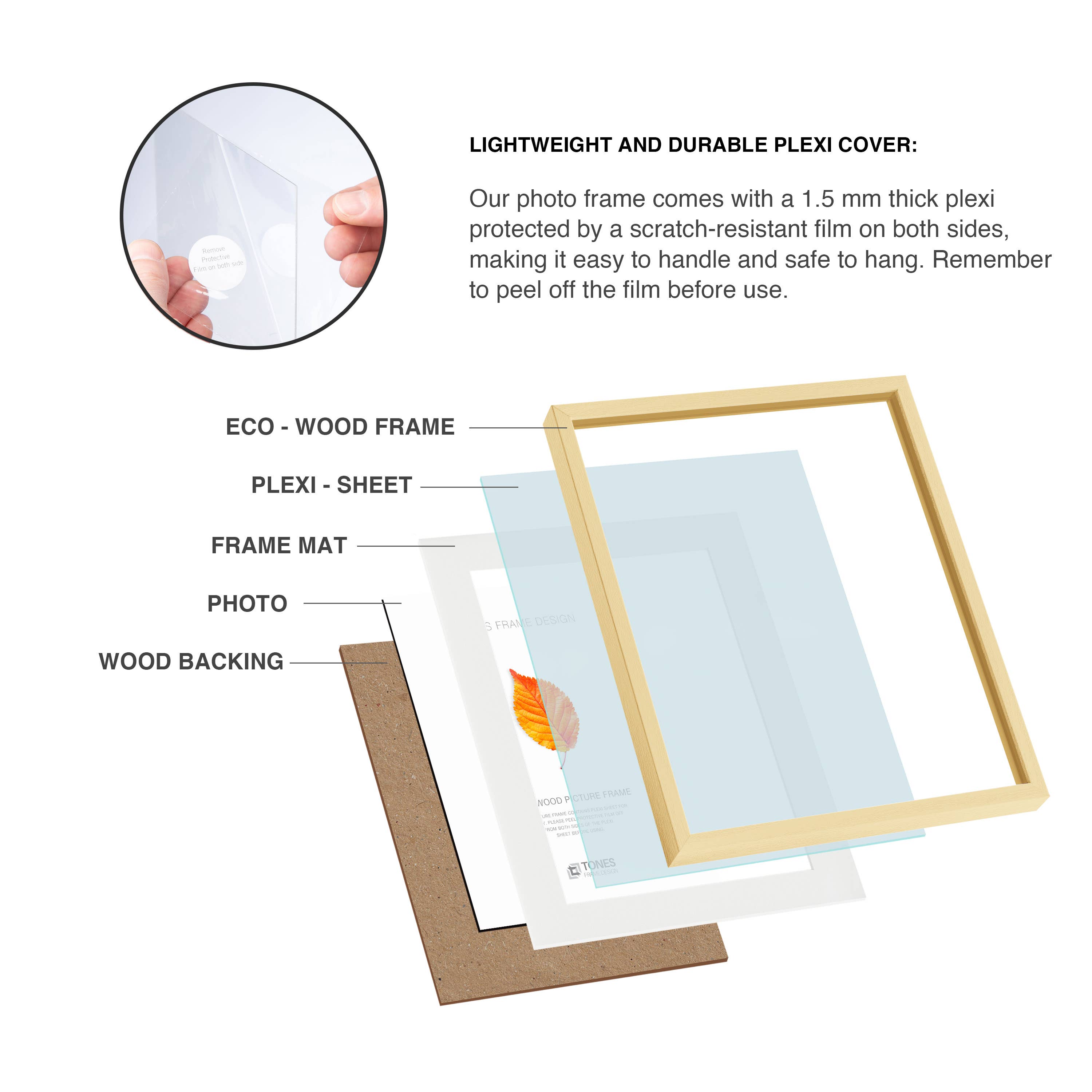 LivingTaste Home Inc - Wholesale Picture Frame - 11x14 Solid Oak Wood Frame 4