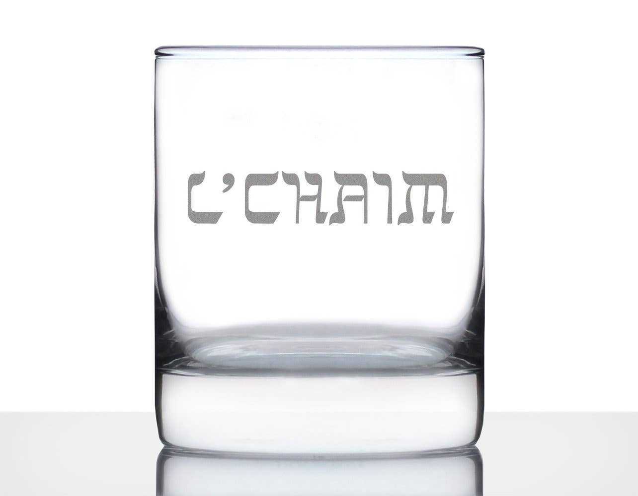 bevvee - Wholesale Cocktail/Liquor Glass - Cheers Hebrew L'Chaim Whiskey Rocks Glass - Jewish Gifts