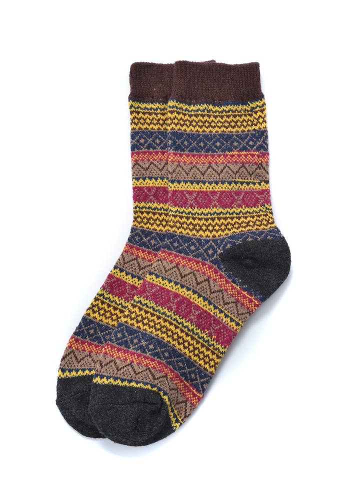 Funkyrel® Atzbranding Limited - Wholesale Socks - Women's - Rufia - 5 Pairs Bohemian Style Wool-Blend Socks4