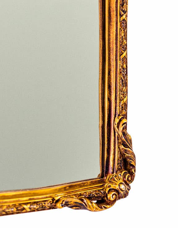 McGowan & Rutherford Ltd – Engroshandel Vægspejl – Antik vægspejl med buet, udsmykket guldramme1