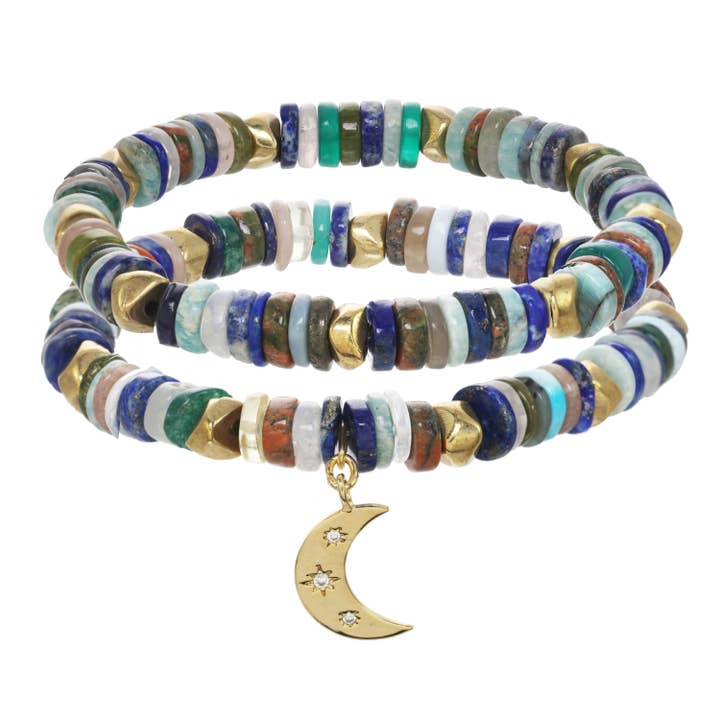 Mixed Medley Moon Bracelets for wholesale by Rachel Reinhardt