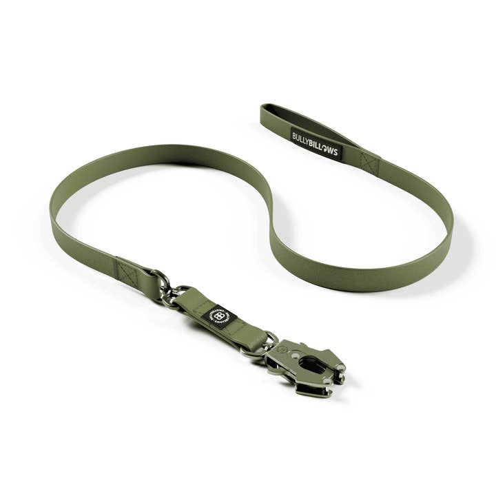 1.4m Billowthane® Swivel Lead | Waterproof - Matte Khaki for wholesale by BullyBillows Ltd