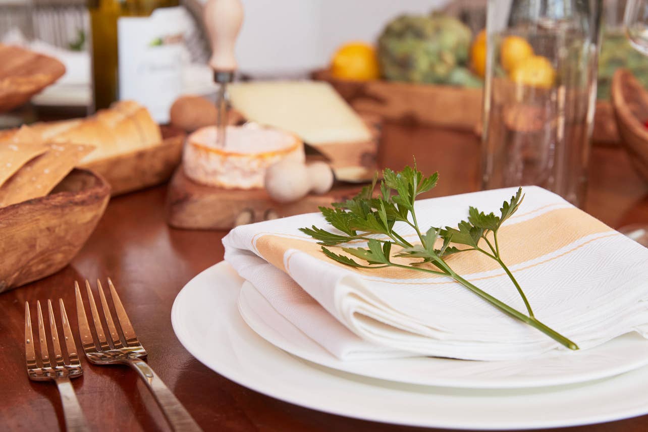 Verve Culture - Wholesale Tea Towel - Classic Italian Kitchen Towel - Herringbone Yellow1