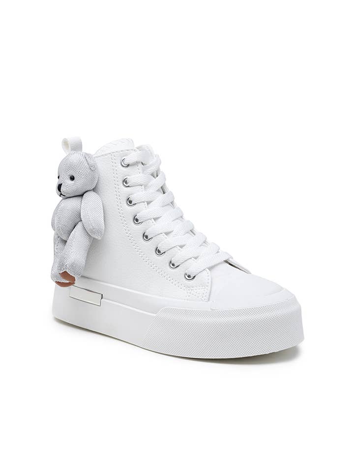 LADY GLORY - Wholesale Lifestyle trainers – Women′s - High-top sneakers with decorative teddy bear8