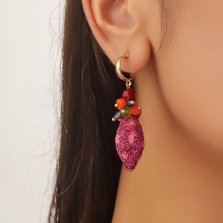 Stud earrings 25AHBOL024 for wholesale by Blossom bijoux