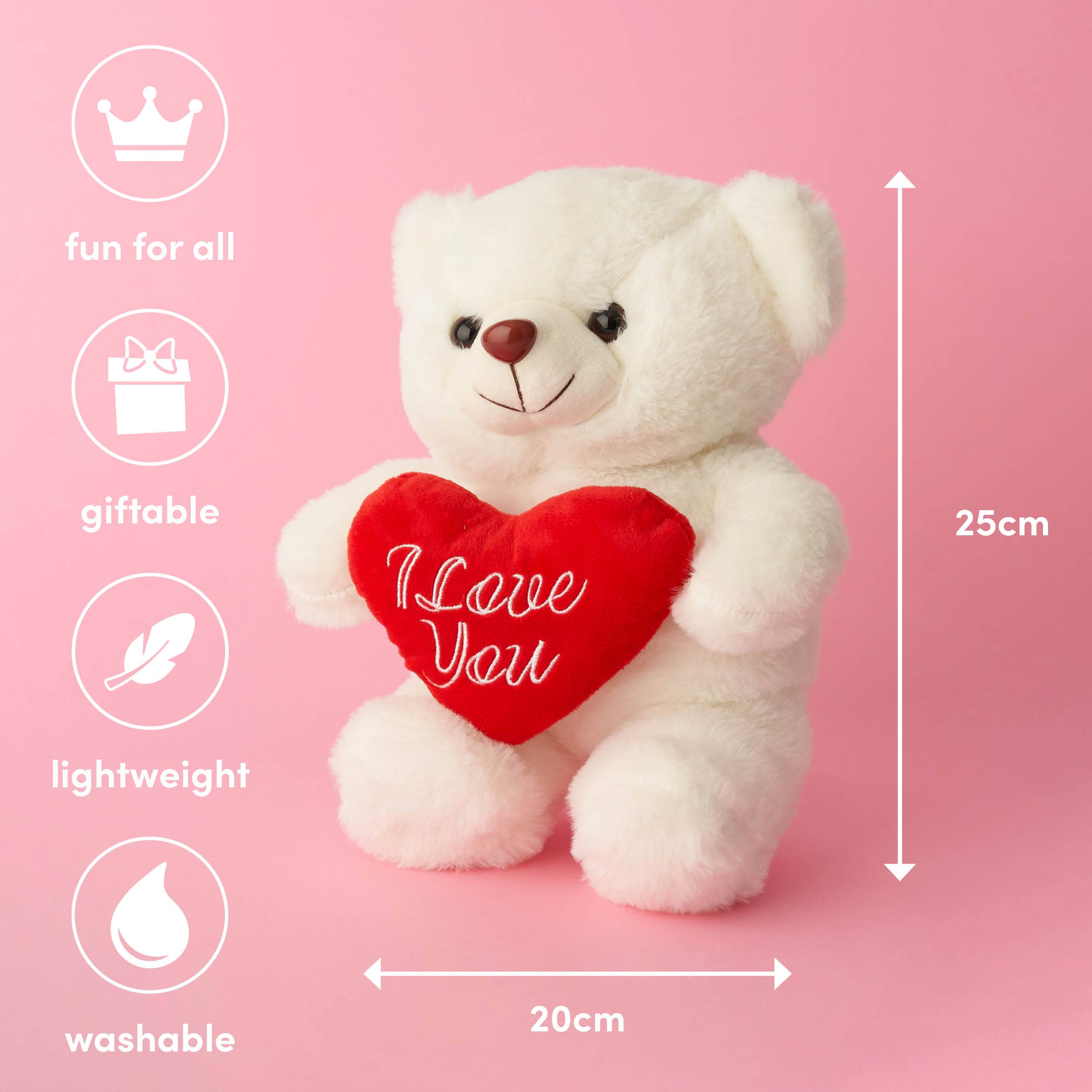 The Twiddlers - Wholesale Stuffed/Plush Toy - Kids & Baby - Teddy Bear with I Love You Heart, 25cm / 10" - Valentine Day4
