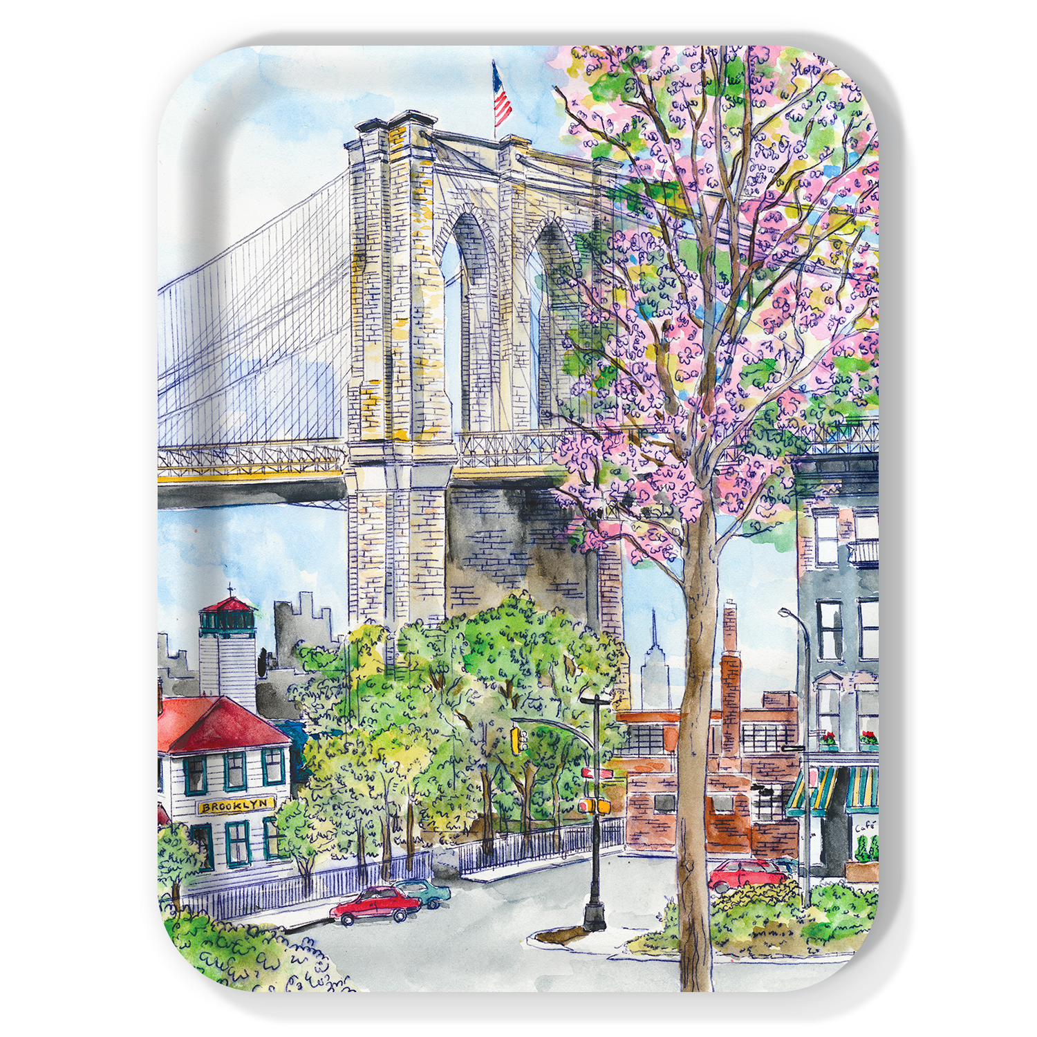 Trays4Us - Wholesale Serving Tray - Brooklyn Bridge Serving Tray by Michael Storrings2