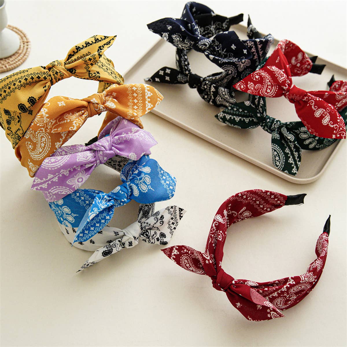 ACCITY - Wholesale Fashion Headband - Women's - WOMEN NEW CASHEW NUT FLOWER WIDE HEADBAND_CWAHA08319