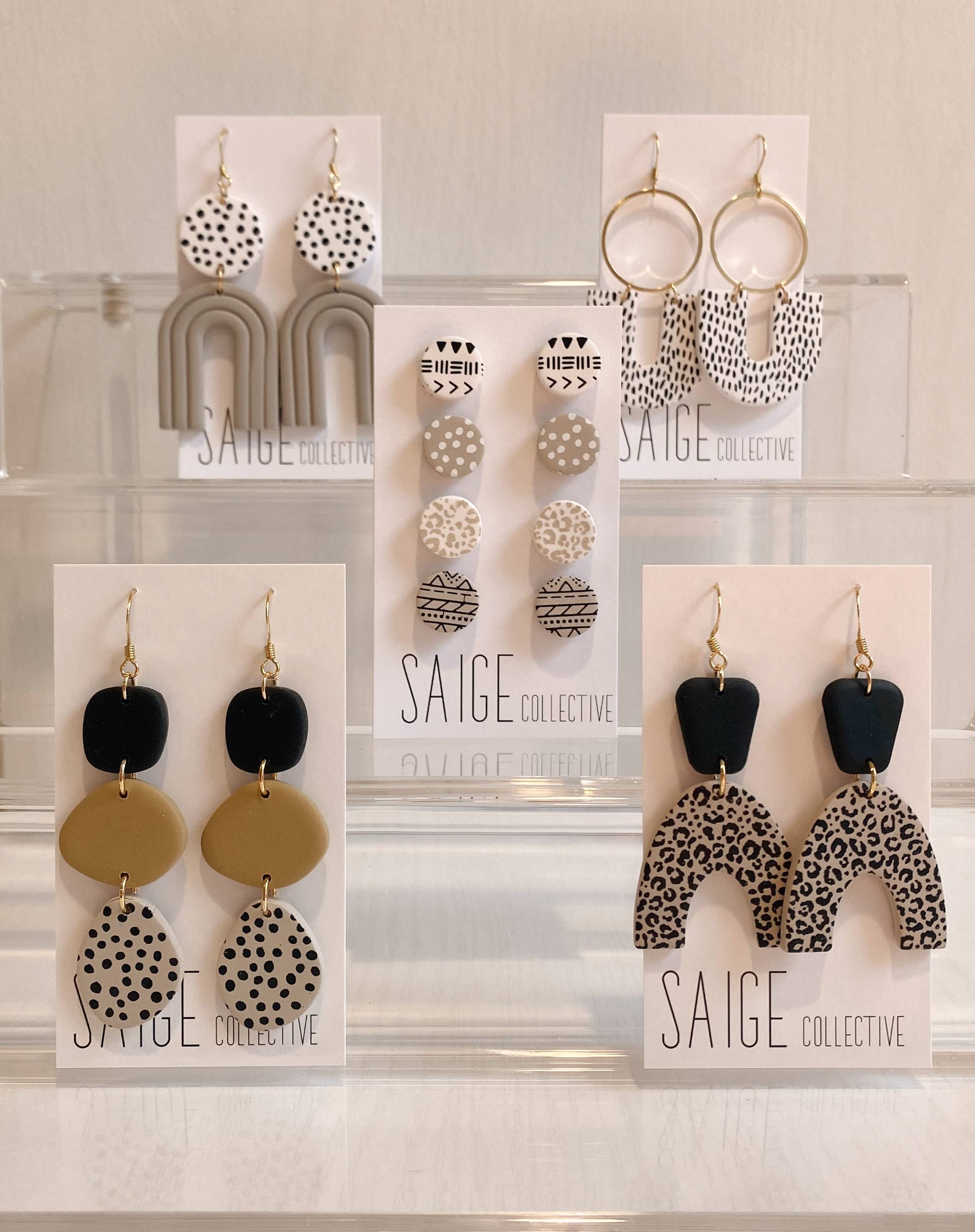 Saige Collective - Wholesale Jewelry Set - 25 pack - assorted artisan clay earrings2