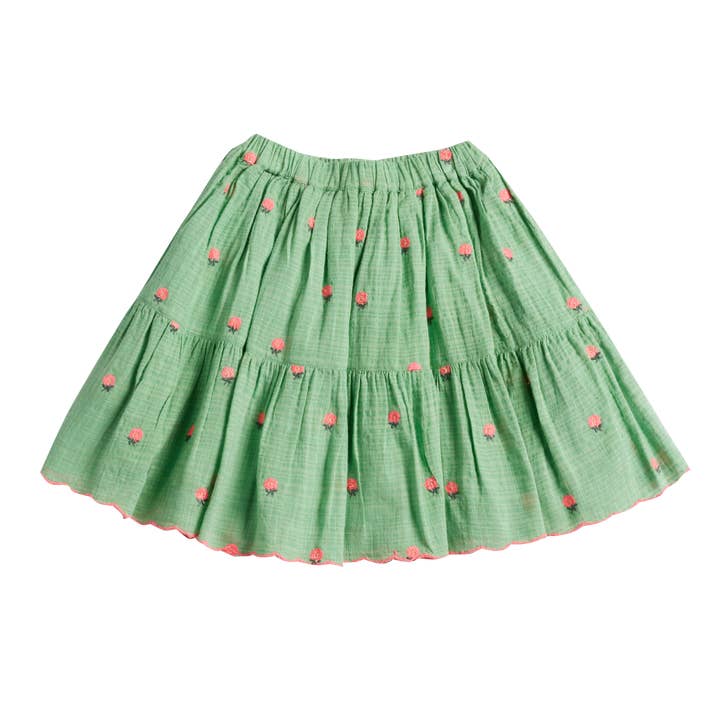 Bonheur du Jour – wholesale T-shirt – Kids – Albi Skirt - Green Flowers1