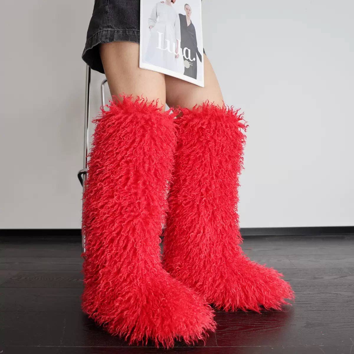 MB Fashion Wholesale - Wholesale Boots - Women's - Every Fashion Knee-High Fluffy Faux Fur Statement Boots 008 RA8
