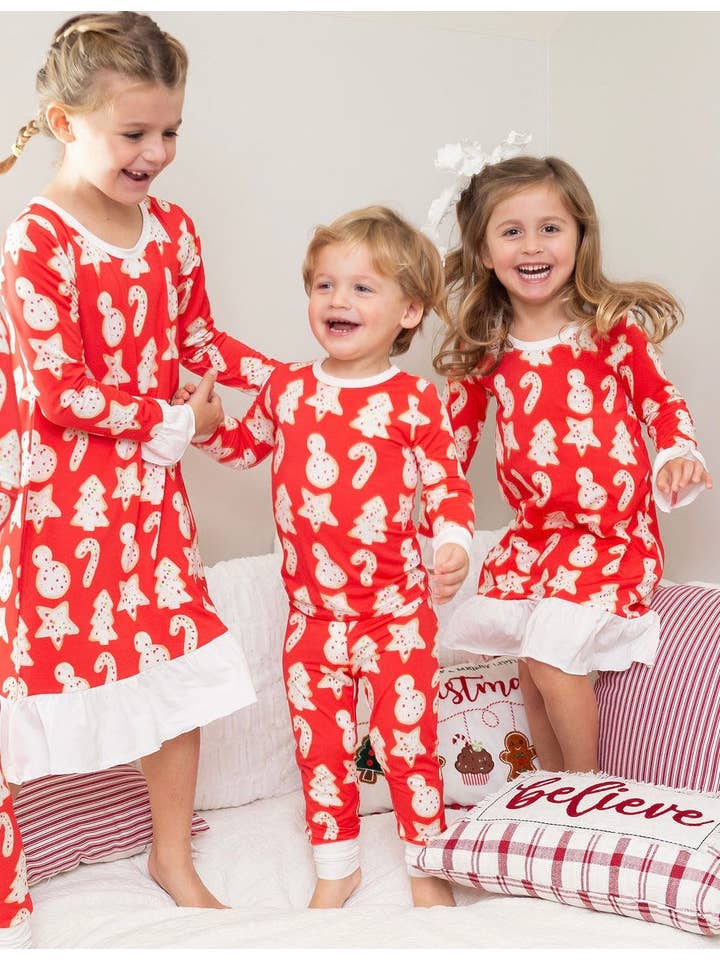 Sweet Bay Clothing - Wholesale Sleepwear Set - Kids - Christmas Cookies Two Piece Pajama Pants Set