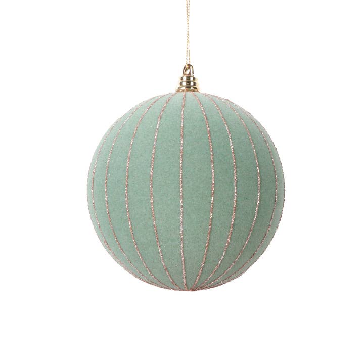 Vickerman 4.7" Light Green Round Ornament, 3 per bag. for wholesale on Faire