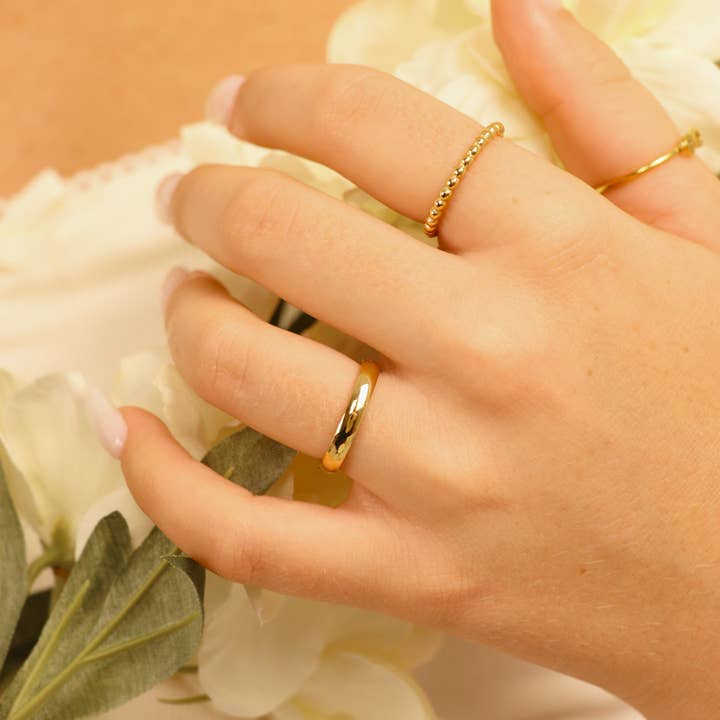 WJW - Wholesale Band/Stacked Ring - Stainless Steel Blank Gold Ring