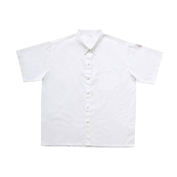 Chef's Pride Skjorta Tryckknapp Vit M – Hållbar för wholesale av EcoQuality