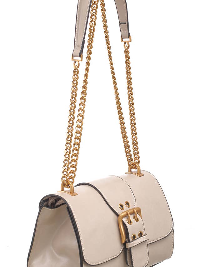 BUCKLE CHAIN SHOULDER BAG for wholesale by Bessie London