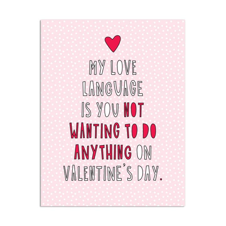 578 - Valentine Love Language - A2 card for wholesale by Near Modern Disaster